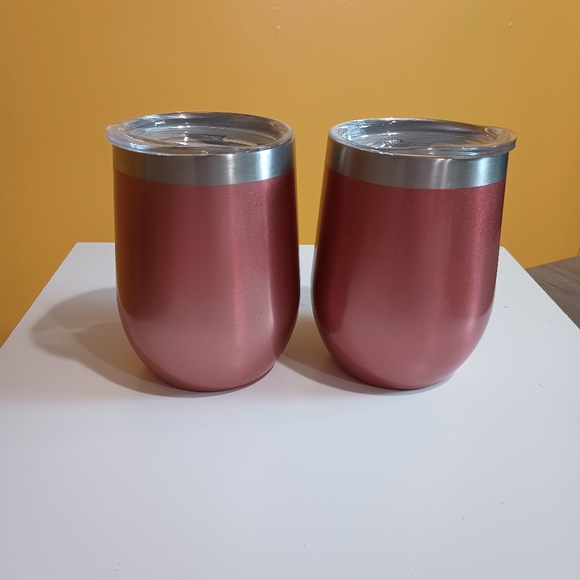 Set of Two Rose Gold Inspirational Stainless Steel Wine Tumblers - Picture 5 of 11